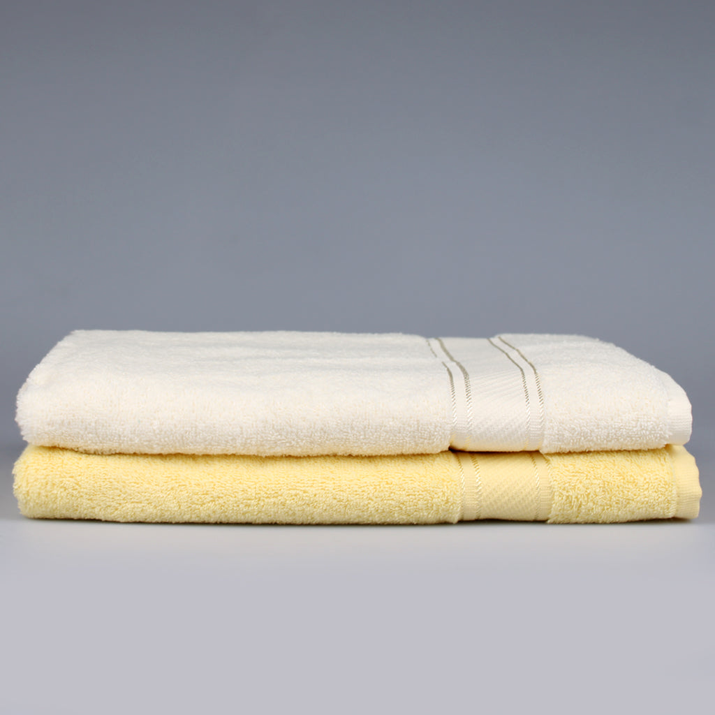 İkili Sarı-Krem Banyo Havlusu