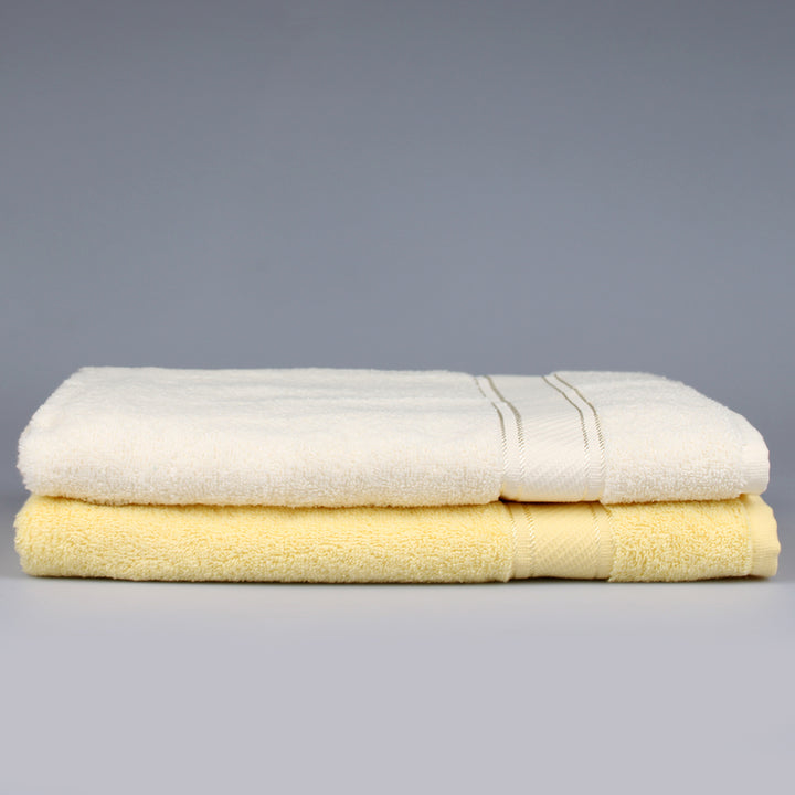 İkili Sarı-Krem Banyo Havlusu