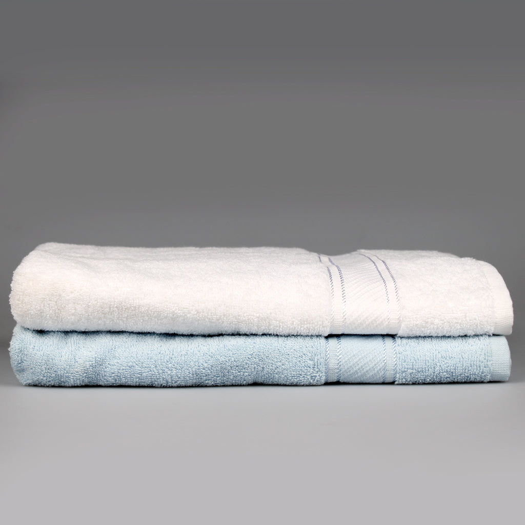 İkili Mavi-Beyaz Banyo Havlusu
