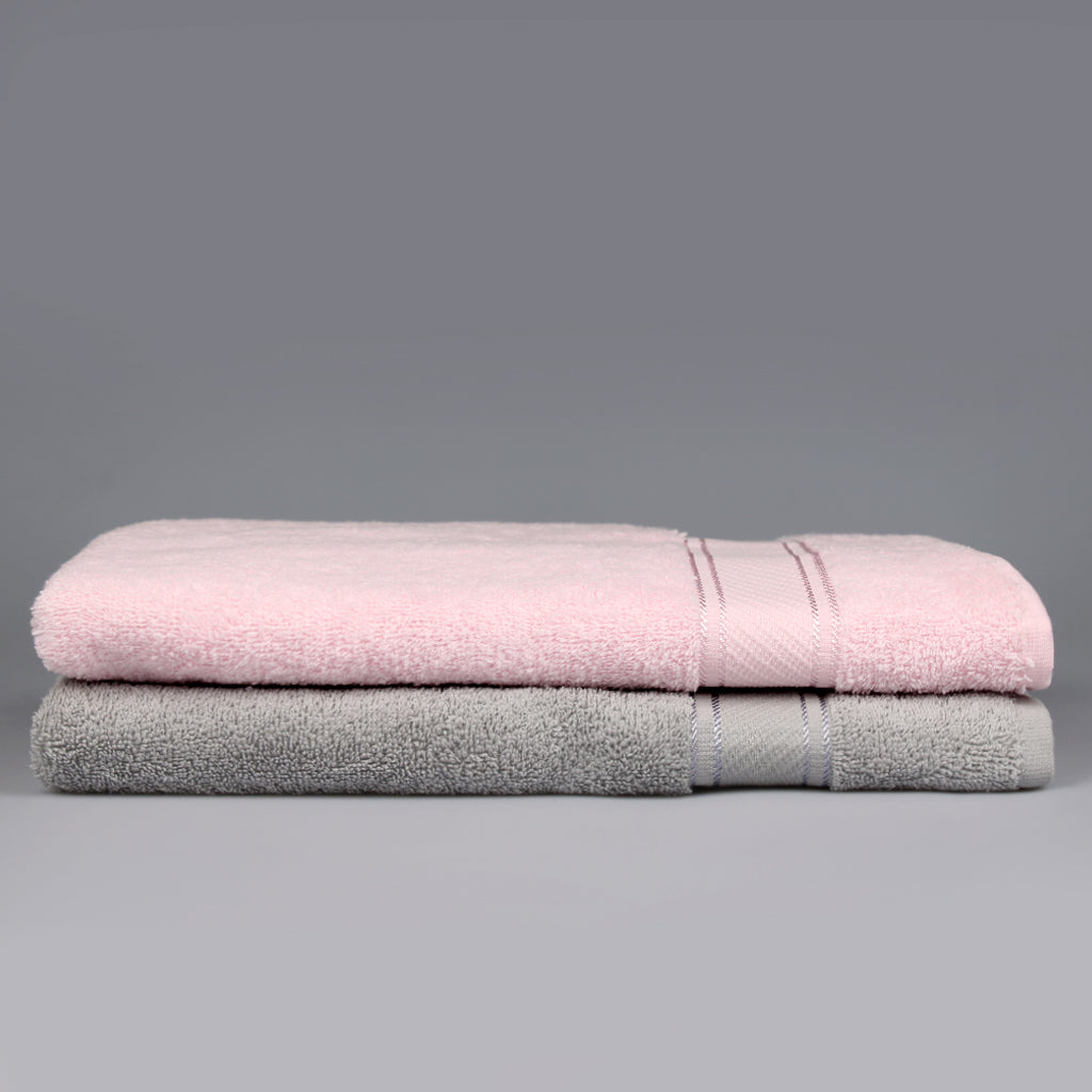 İkili Pembe-Gri Banyo Havlusu