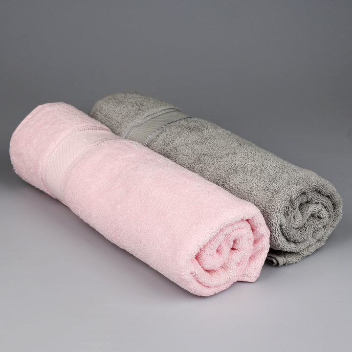 İkili Pembe-Gri Banyo Havlusu